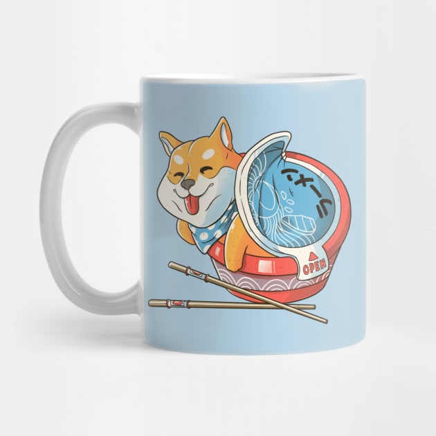 Shiba Dog Ramen Japanese Manga Blue by Tobe_Fonseca